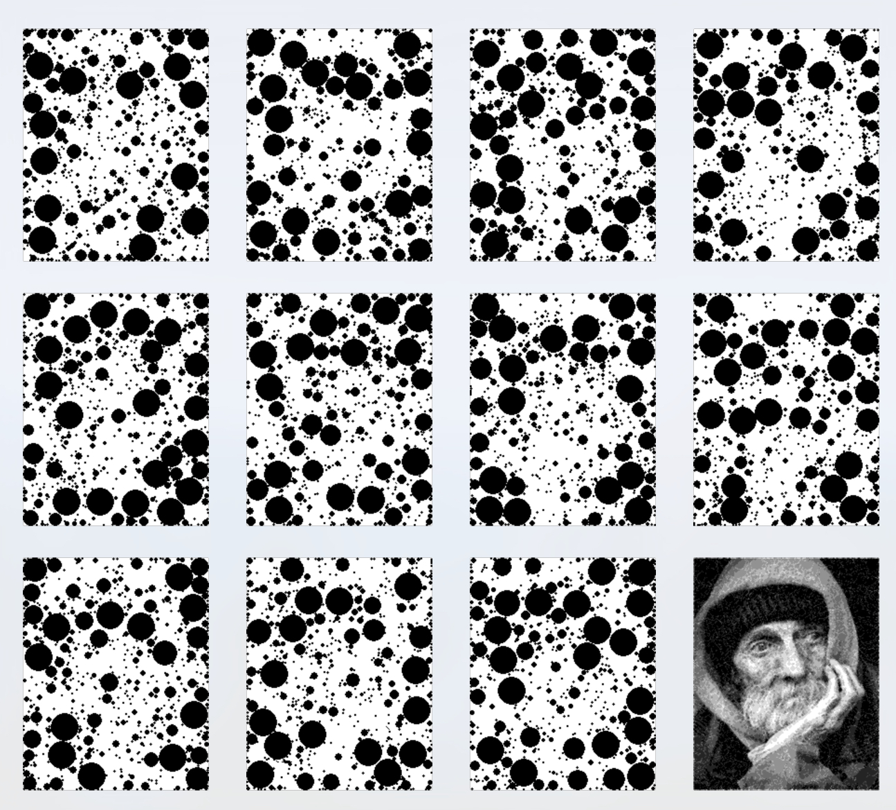 man with circles